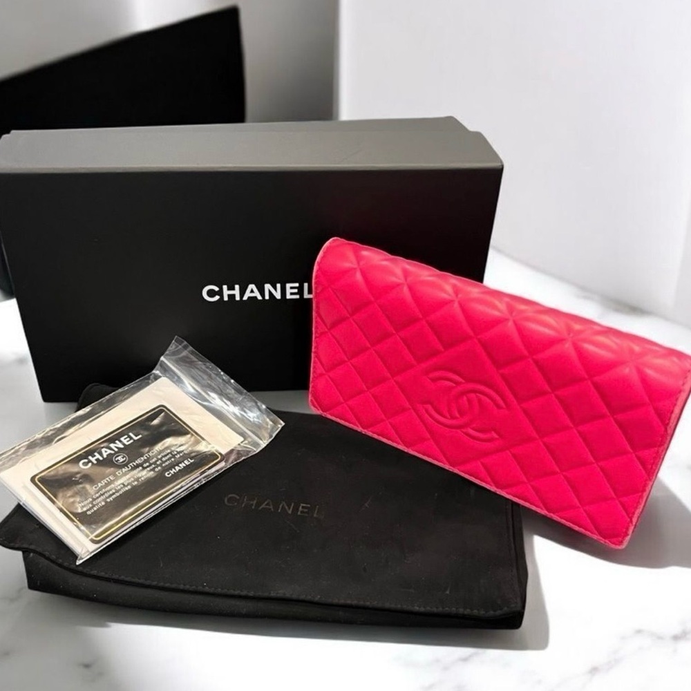 Chanel Pink Lambskin Bifold Wallet